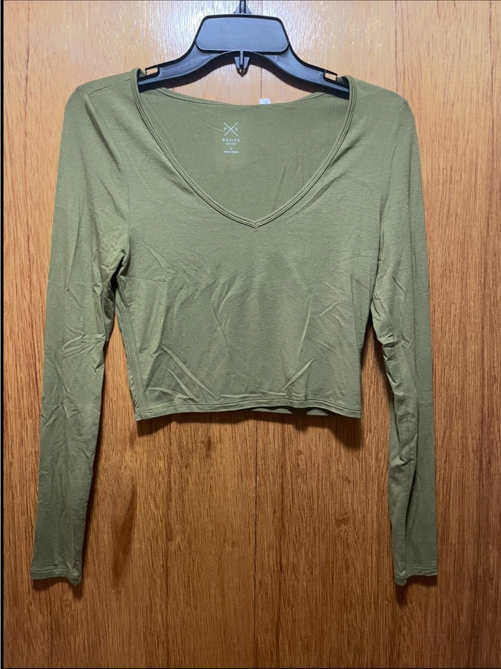 PacSun Olive Green Basic Long Sleeve V-Neck